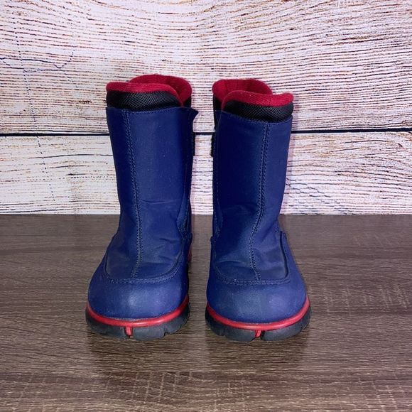 Youth Red and Navy Lands End Snow Boots Size 7m - Picture 3 of 14